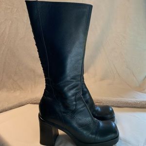 Steve Madden Lerke chunky heel tall black boot